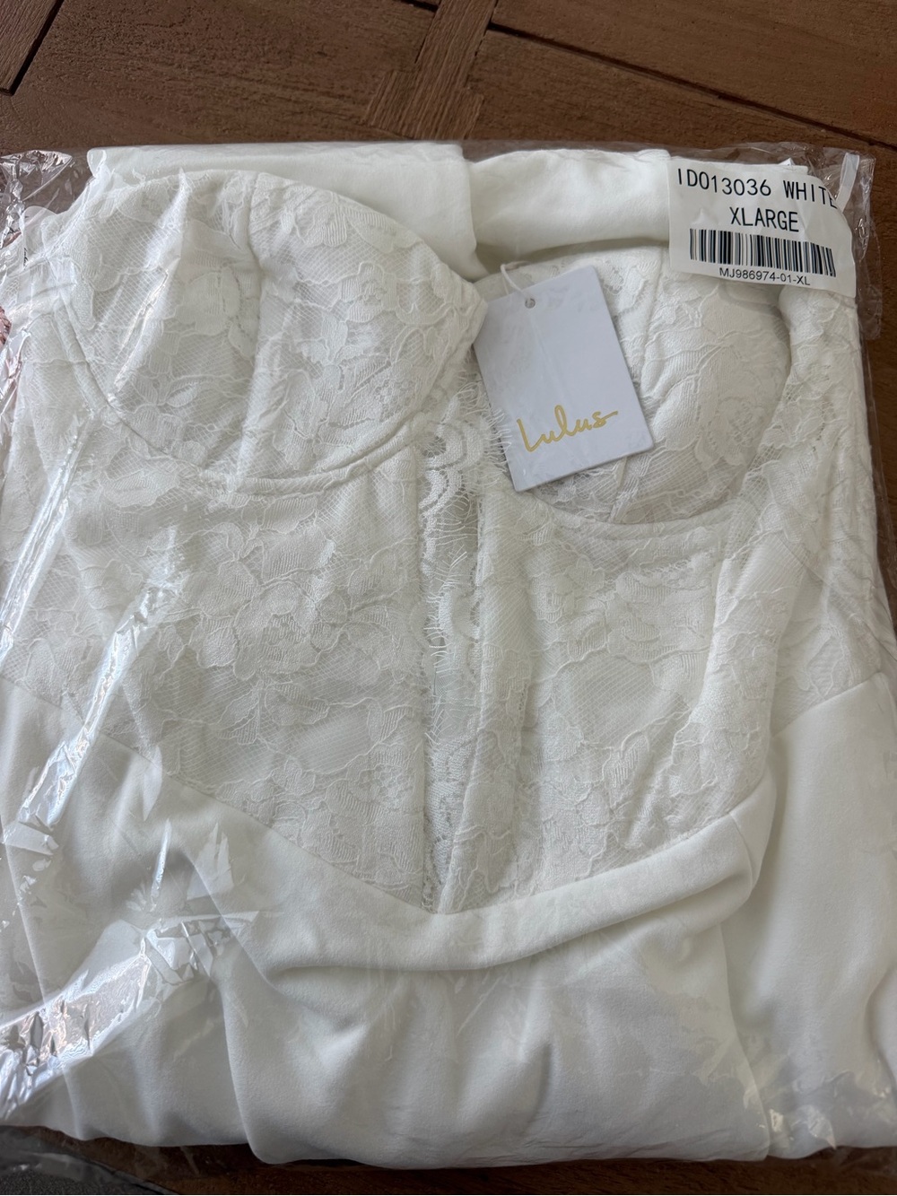 Lulu's White Lace Bustier Slip Dress